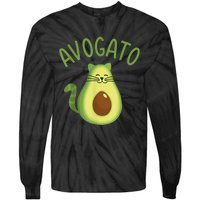 Funny Avogato Cat For Avocado Lover And Cinco De Mayo Tie-Dye Long Sleeve Shirt