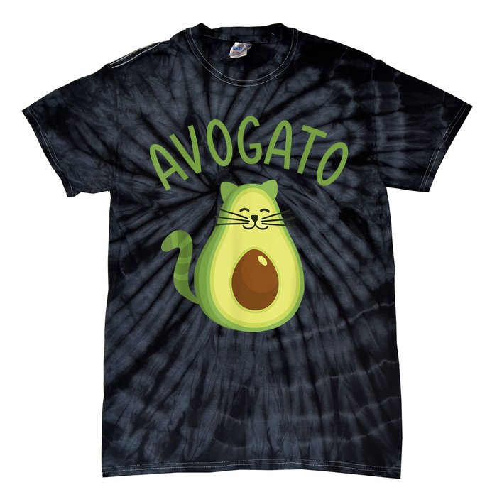 Funny Avogato Cat For Avocado Lover And Cinco De Mayo Tie-Dye T-Shirt