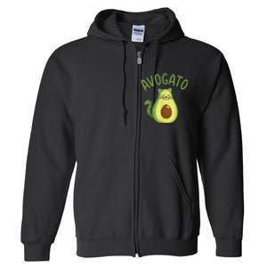 Funny Avogato Cat For Avocado Lover And Cinco De Mayo Full Zip Hoodie