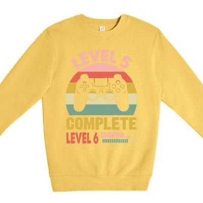 Funny And Cute Gamer Level 5 Complete Level 6 Loading Meaningful Gift Premium Crewneck Sweatshirt