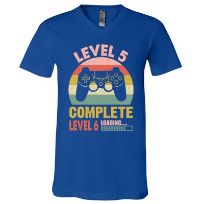 Funny And Cute Gamer Level 5 Complete Level 6 Loading Meaningful Gift V-Neck T-Shirt