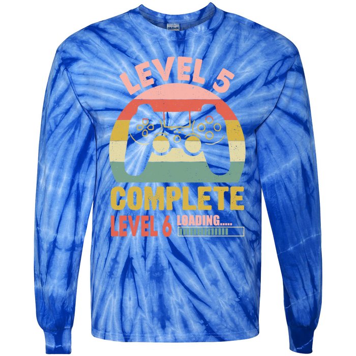 Funny And Cute Gamer Level 5 Complete Level 6 Loading Meaningful Gift Tie-Dye Long Sleeve Shirt