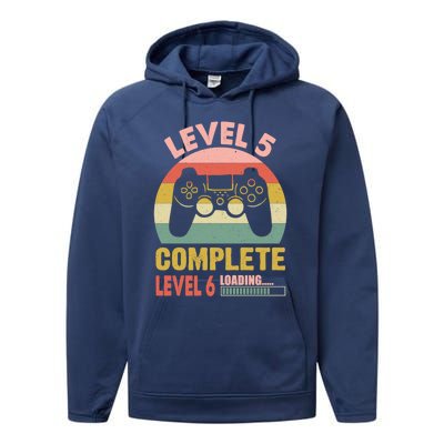 Funny And Cute Gamer Level 5 Complete Level 6 Loading Meaningful Gift Performance Fleece Hoodie