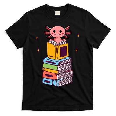 Funny Axolotl Cute Bookworm Book Reading Axolotl T-Shirt