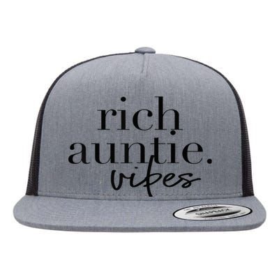 Funny Aunt Cool Aunty - Rich Auntie Vibes Humor Flat Bill Trucker Hat