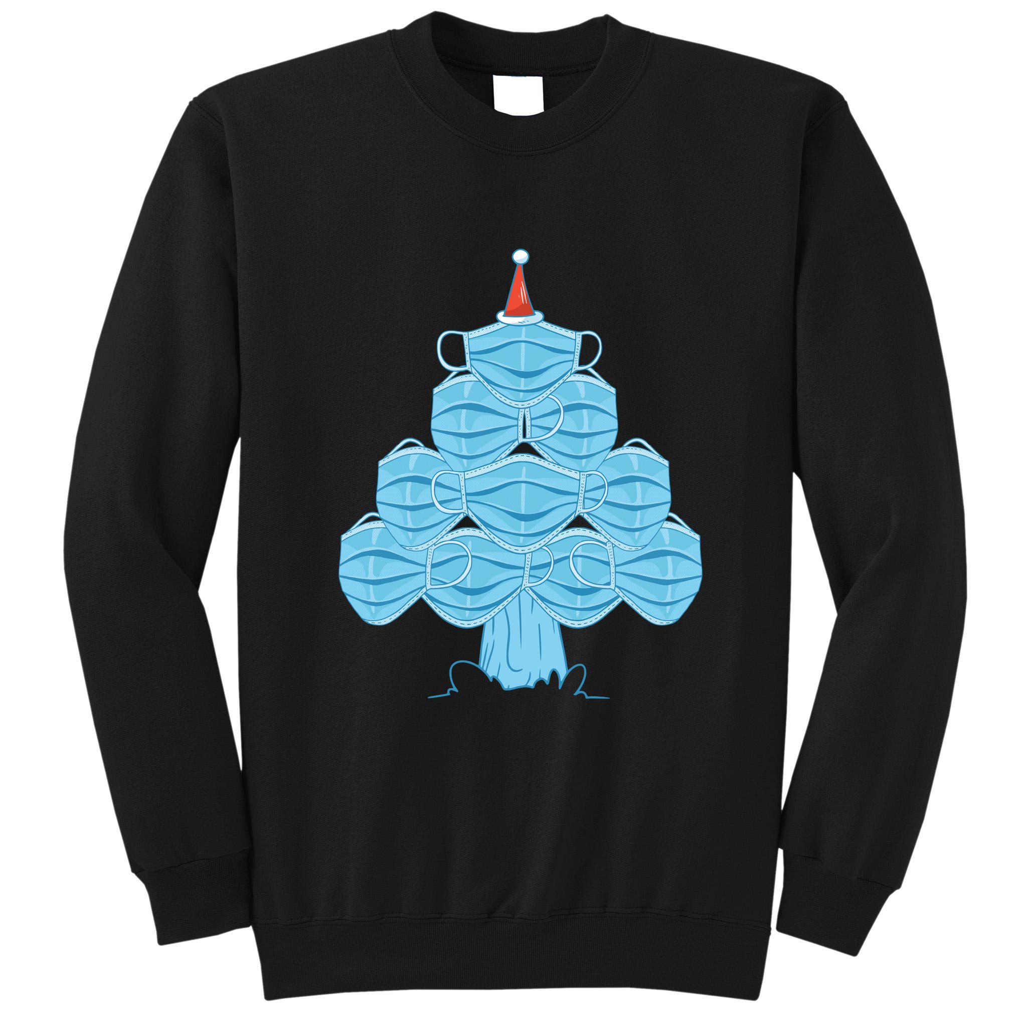 Face Mask Christmas Tree Tall Sweatshirt