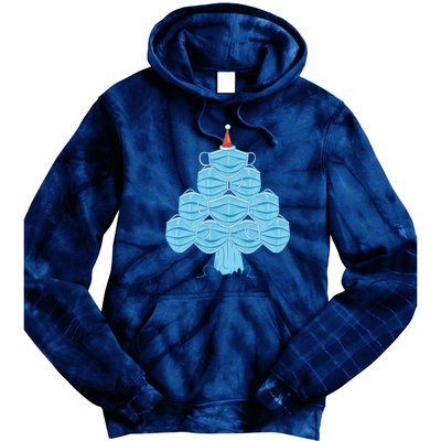 Face Mask Christmas Tree Tie Dye Hoodie