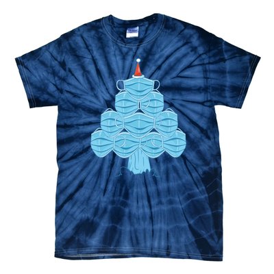 Face Mask Christmas Tree Tie-Dye T-Shirt