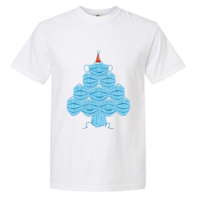 Face Mask Christmas Tree Garment-Dyed Heavyweight T-Shirt