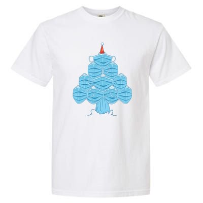 Face Mask Christmas Tree Garment-Dyed Heavyweight T-Shirt