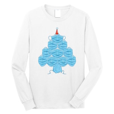 Face Mask Christmas Tree Long Sleeve Shirt