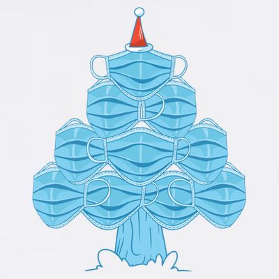 Face Mask Christmas Tree T-Shirt