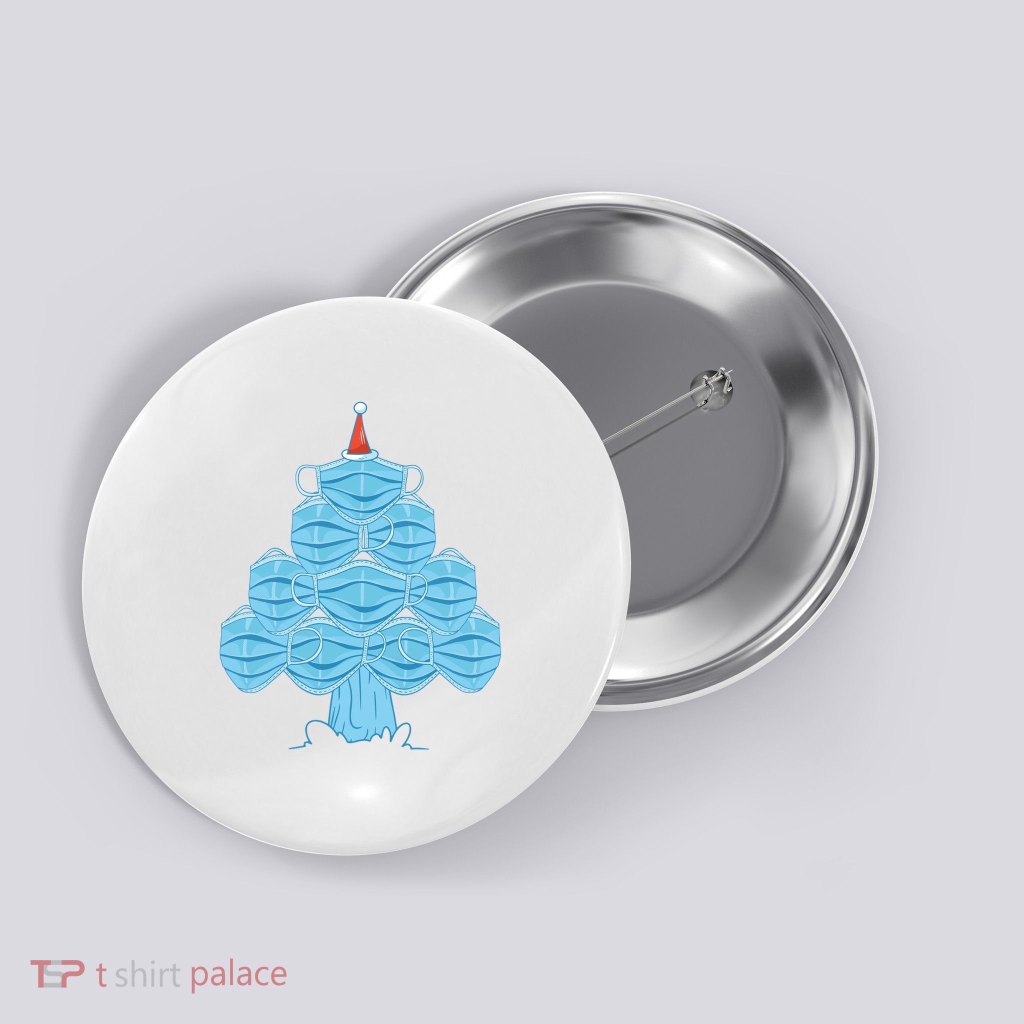 Face Mask Christmas Tree Button