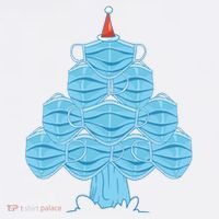 Face Mask Christmas Tree Button