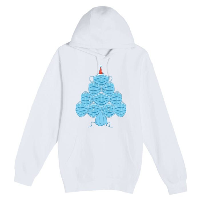 Face Mask Christmas Tree Premium Pullover Hoodie