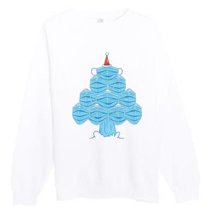 Face Mask Christmas Tree Premium Crewneck Sweatshirt