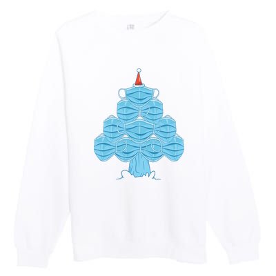 Face Mask Christmas Tree Premium Crewneck Sweatshirt