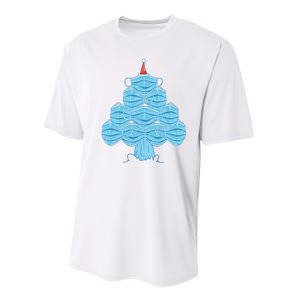 Face Mask Christmas Tree Performance Sprint T-Shirt