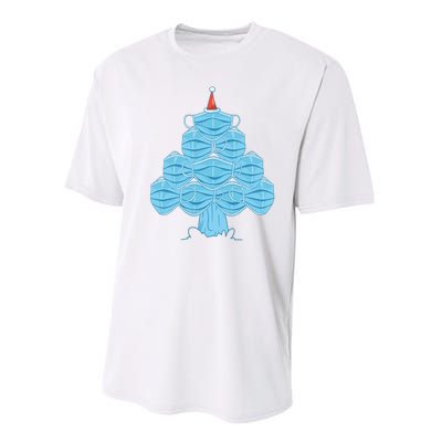 Face Mask Christmas Tree Performance Sprint T-Shirt