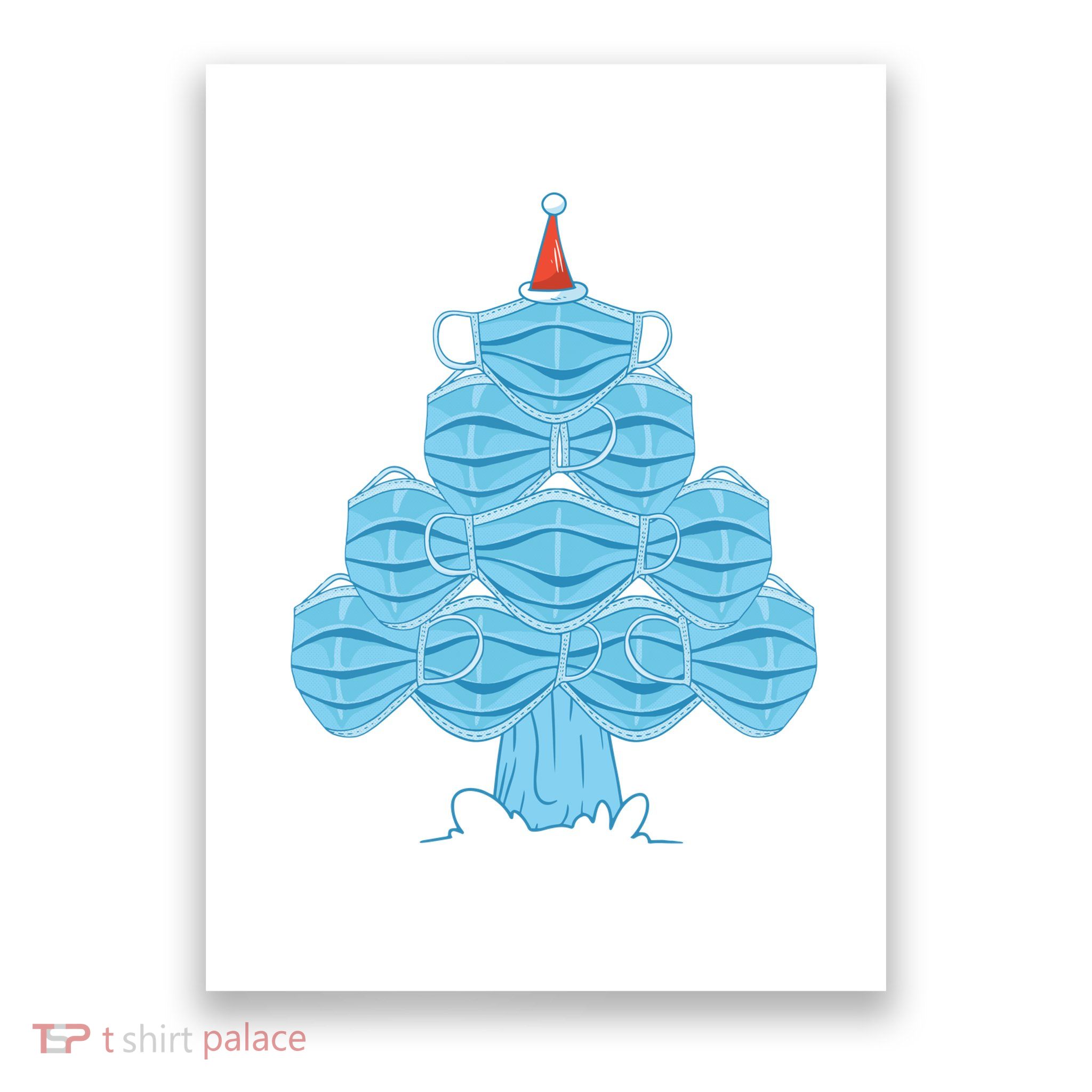 Face Mask Christmas Tree Poster