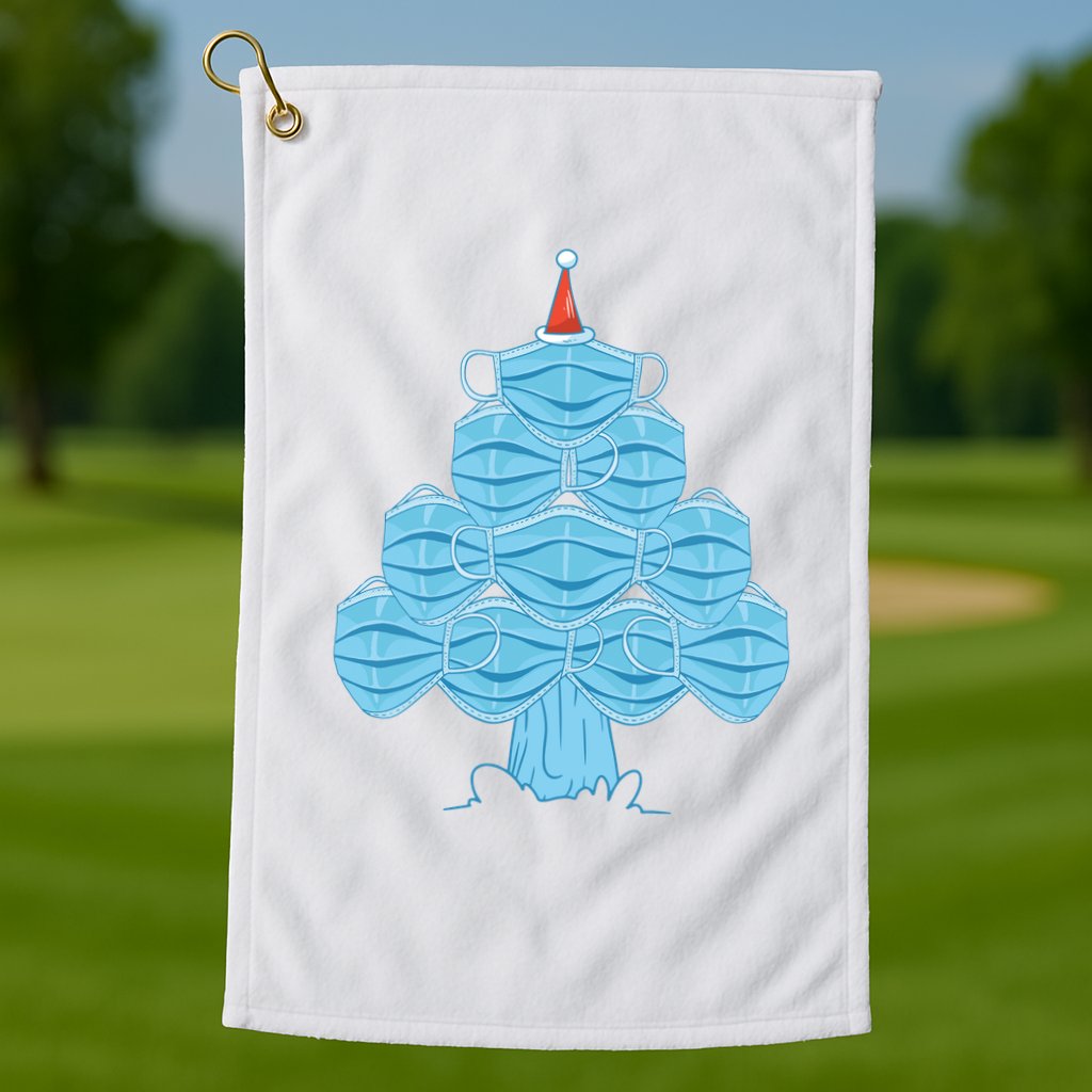 Face Mask Christmas Tree Golf Towel