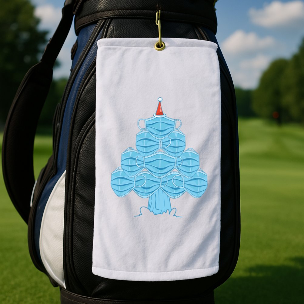 Face Mask Christmas Tree Golf Towel