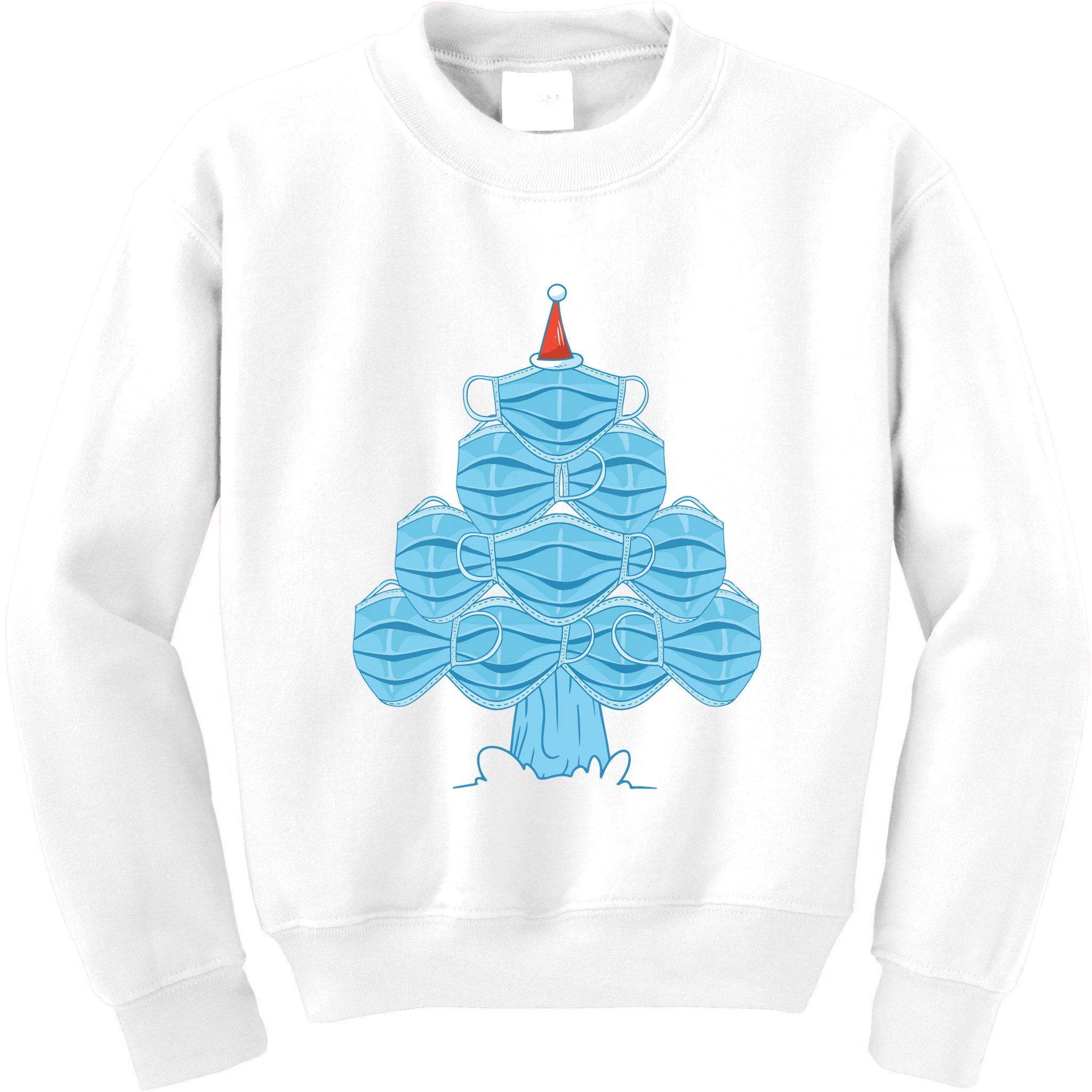 Face Mask Christmas Tree Kids Sweatshirt