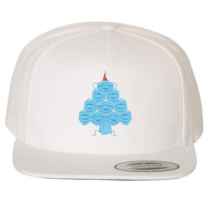 Face Mask Christmas Tree Wool Snapback Cap