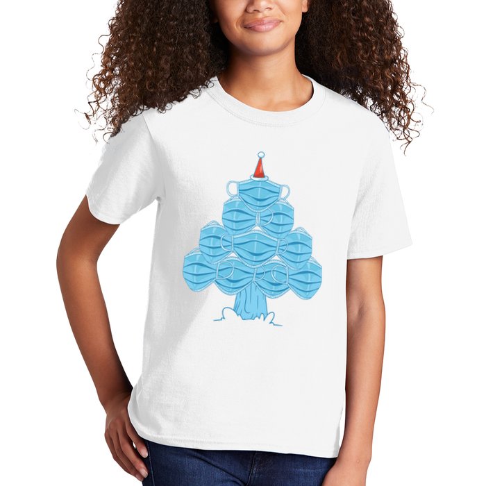 Face Mask Christmas Tree Kids T-Shirt