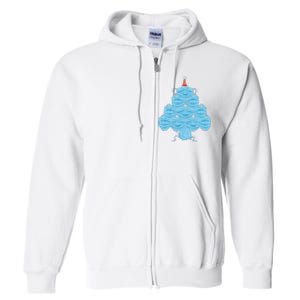 Face Mask Christmas Tree Full Zip Hoodie