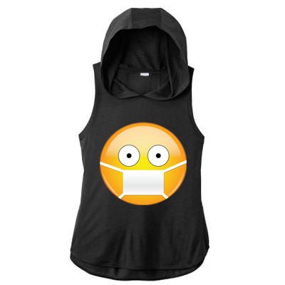 Face Medical Mask Emoji Ladies PosiCharge Tri-Blend Wicking Draft Hoodie Tank