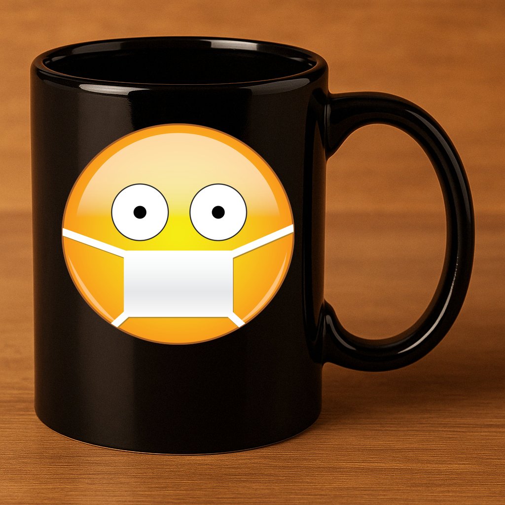Face Medical Mask Emoji 11oz C Handle Ceramic Mug