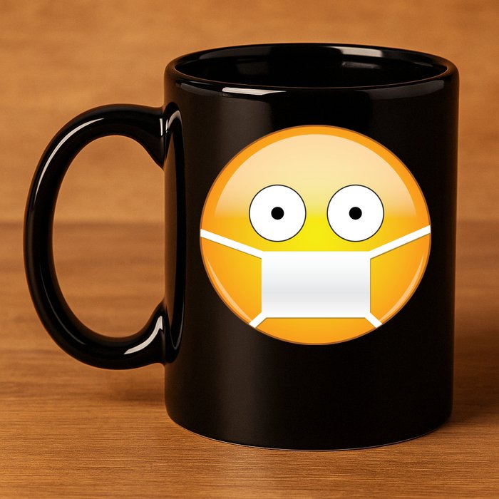 Face Medical Mask Emoji 11oz C Handle Ceramic Mug