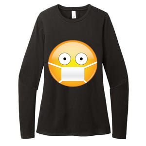 Face Medical Mask Emoji Womens CVC Long Sleeve Shirt