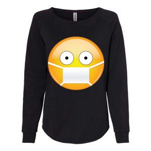 Face Medical Mask Emoji Womens California Wash Sweatshirt