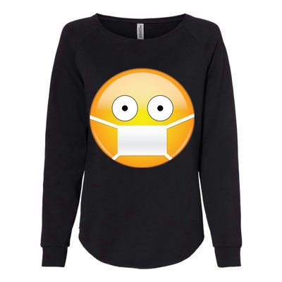 Face Medical Mask Emoji Womens California Wash Sweatshirt