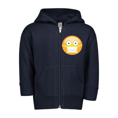 Face Medical Mask Emoji Toddler Zip Fleece Hoodie