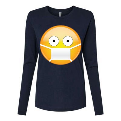 Face Medical Mask Emoji Womens Cotton Relaxed Long Sleeve T-Shirt