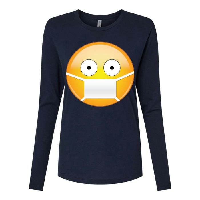 Face Medical Mask Emoji Womens Cotton Relaxed Long Sleeve T-Shirt