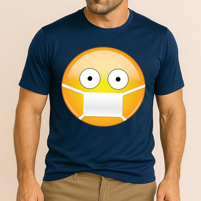 Face Medical Mask Emoji Cooling Performance Crew T-Shirt