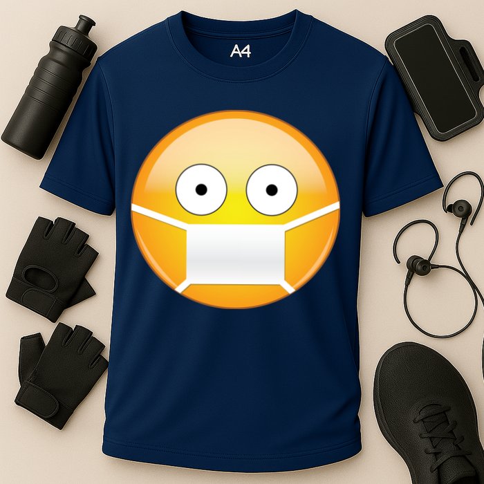 Face Medical Mask Emoji Cooling Performance Crew T-Shirt
