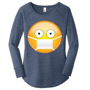 Face Medical Mask Emoji Women's Perfect Tri Tunic Long Sleeve Shirt