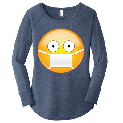 Face Medical Mask Emoji Women's Perfect Tri Tunic Long Sleeve Shirt