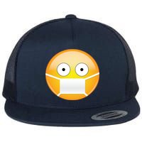 Face Medical Mask Emoji Flat Bill Trucker Hat