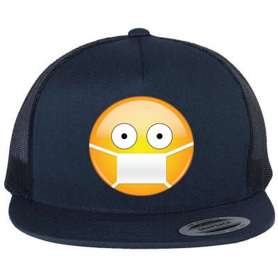 Face Medical Mask Emoji Flat Bill Trucker Hat