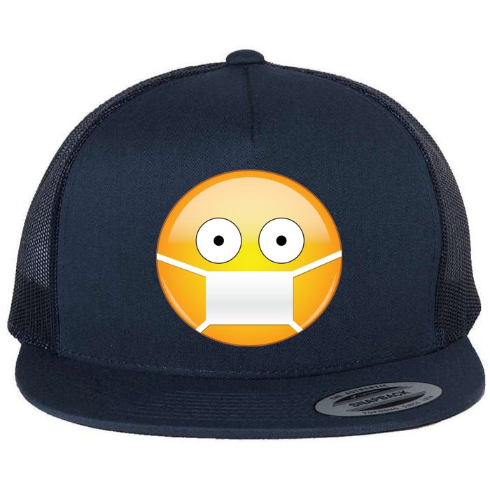 Face Medical Mask Emoji Flat Bill Trucker Hat