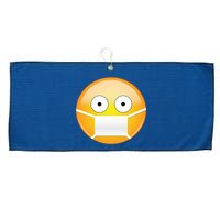 Face Medical Mask Emoji Large Microfiber Waffle Golf Towel