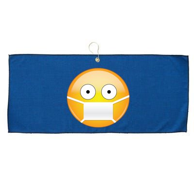 Face Medical Mask Emoji Large Microfiber Waffle Golf Towel