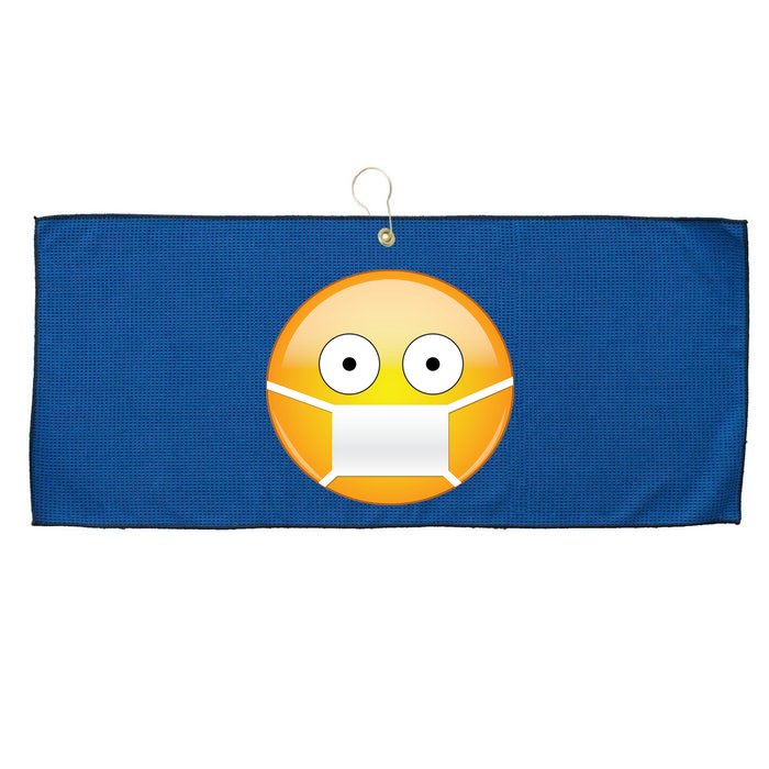 Face Medical Mask Emoji Large Microfiber Waffle Golf Towel