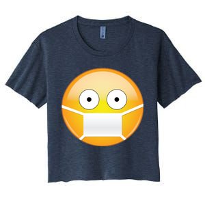 Face Medical Mask Emoji Women's Crop Top Tee